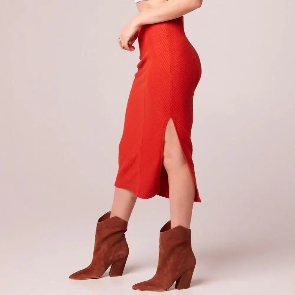 NWT B.O.G. Band‎ of the Free Renee Bodycon Ribbed Pencil Skirt Sz. S [4-6] Rust